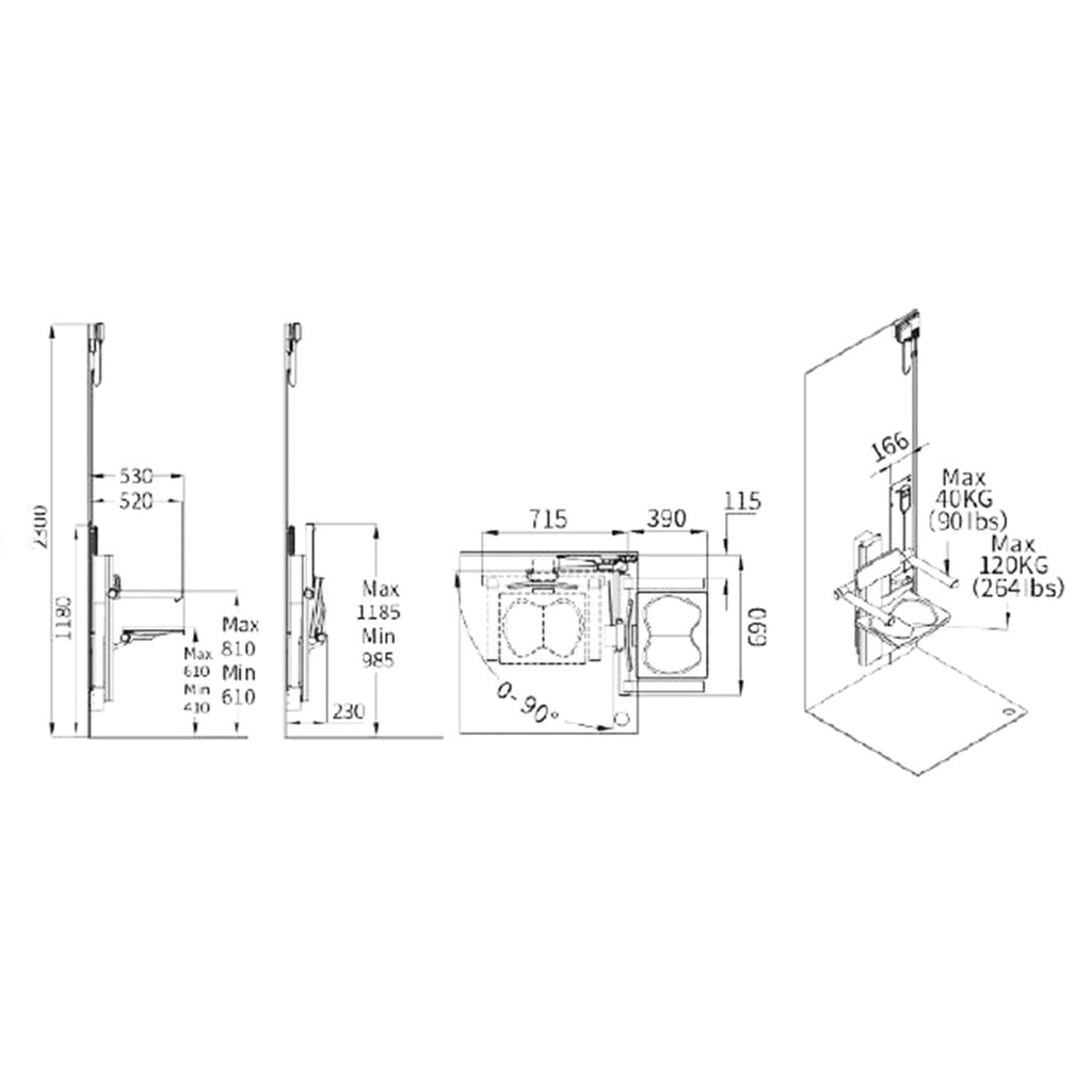 Carestyle – Elektrischer Duschlift 220V